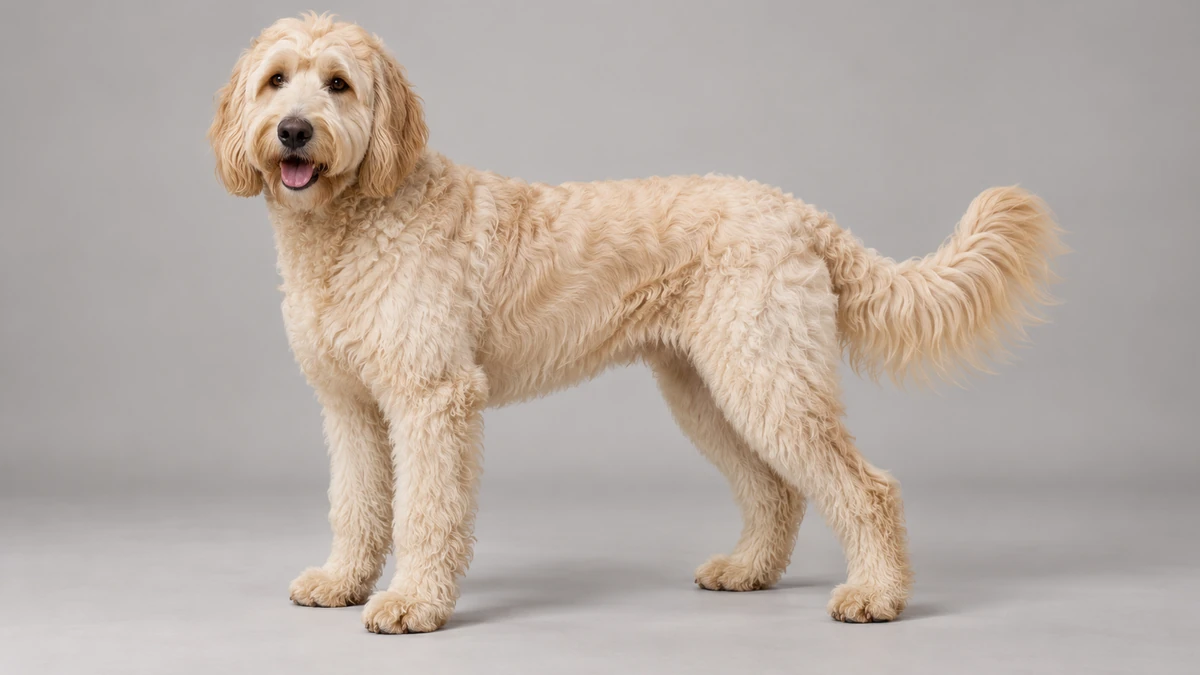 Goldendoodle köpek — krem renk